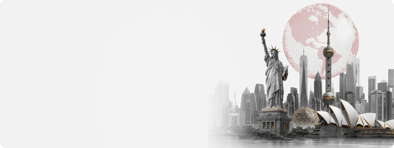 Global skyline representing international investment opportunities
